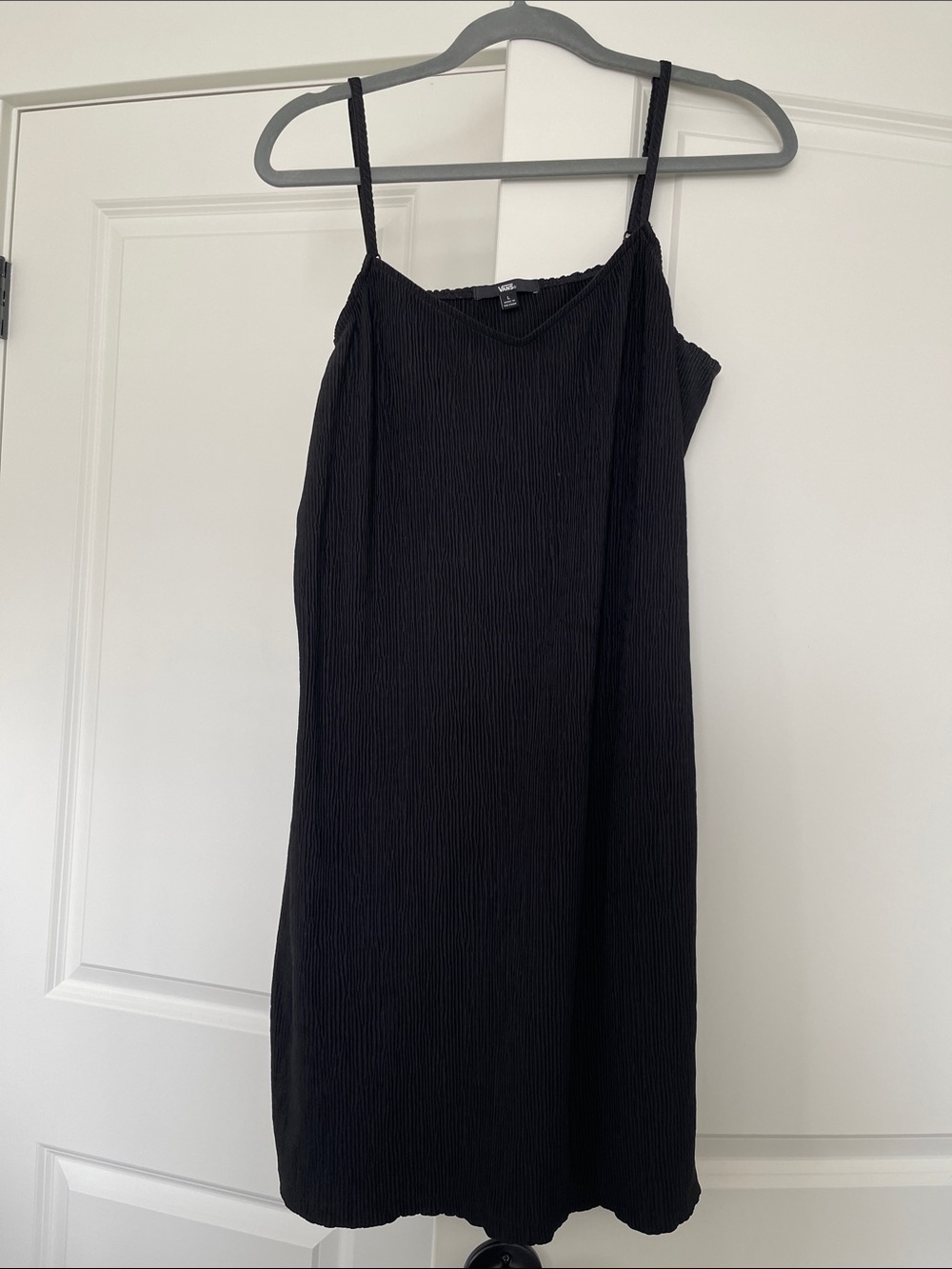 Vince Black Textured Slip Mini Dress